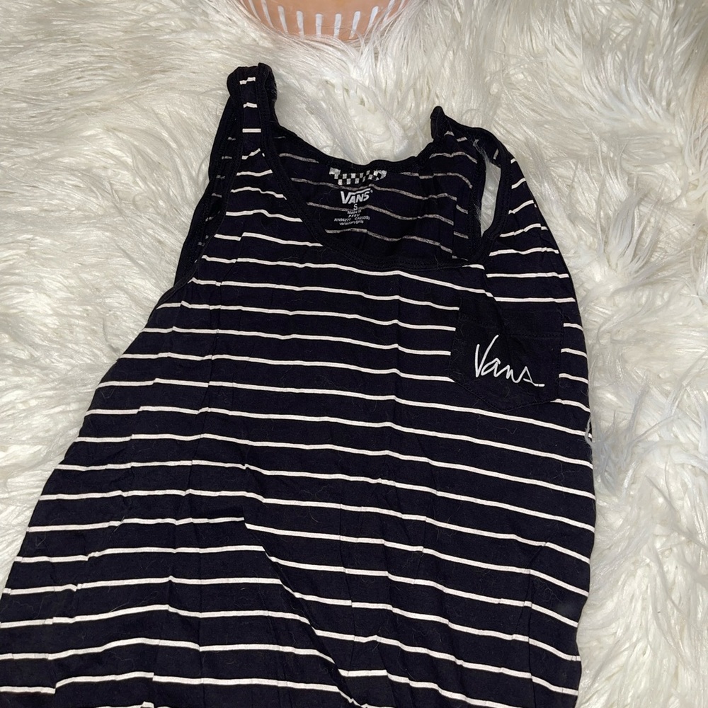 Vans black & white striped Tank